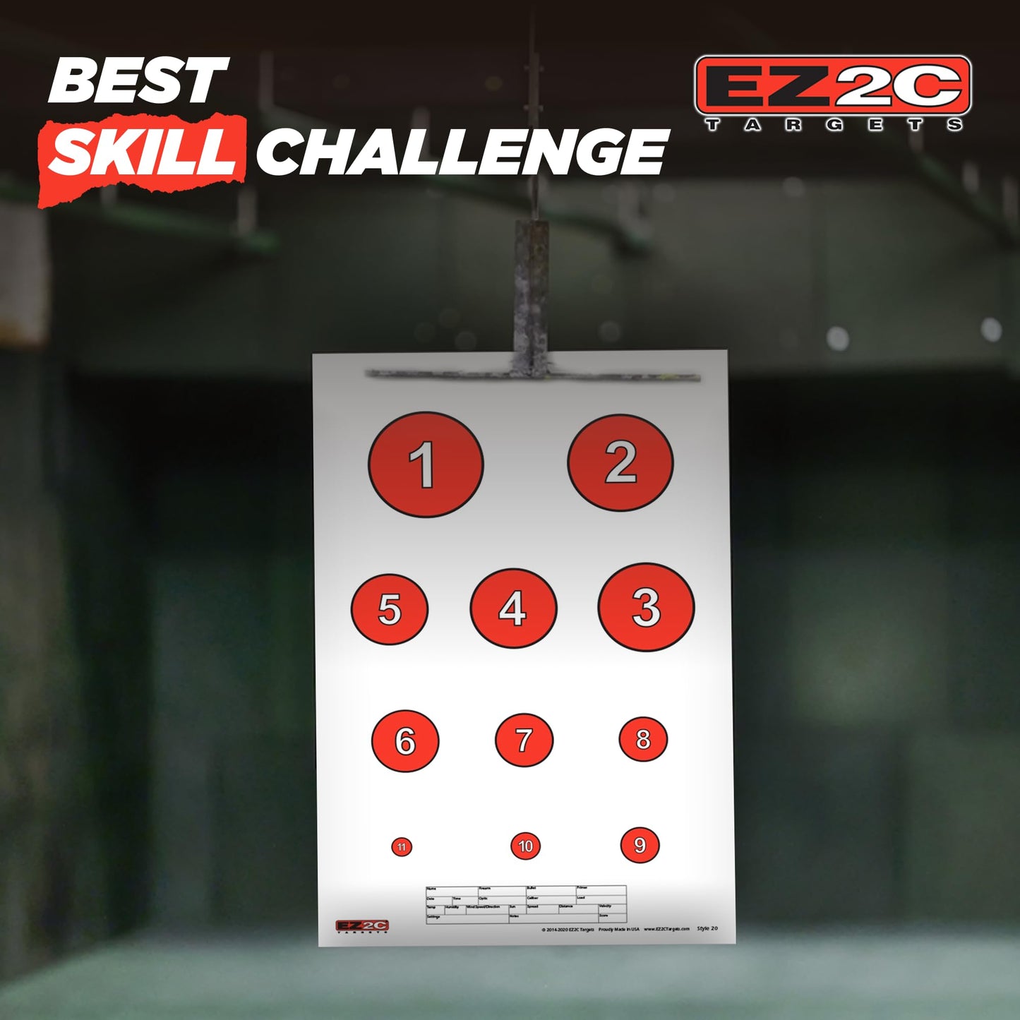 120 EZ2C Targets: 5 Game Style Paper Targets Bundle Pack Fun Games 11"x17" USA Made