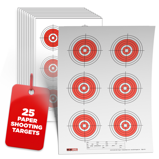 EZ2C Targets #24: Six Bullseye 11"x17" Shooting Paper Target USA MADE