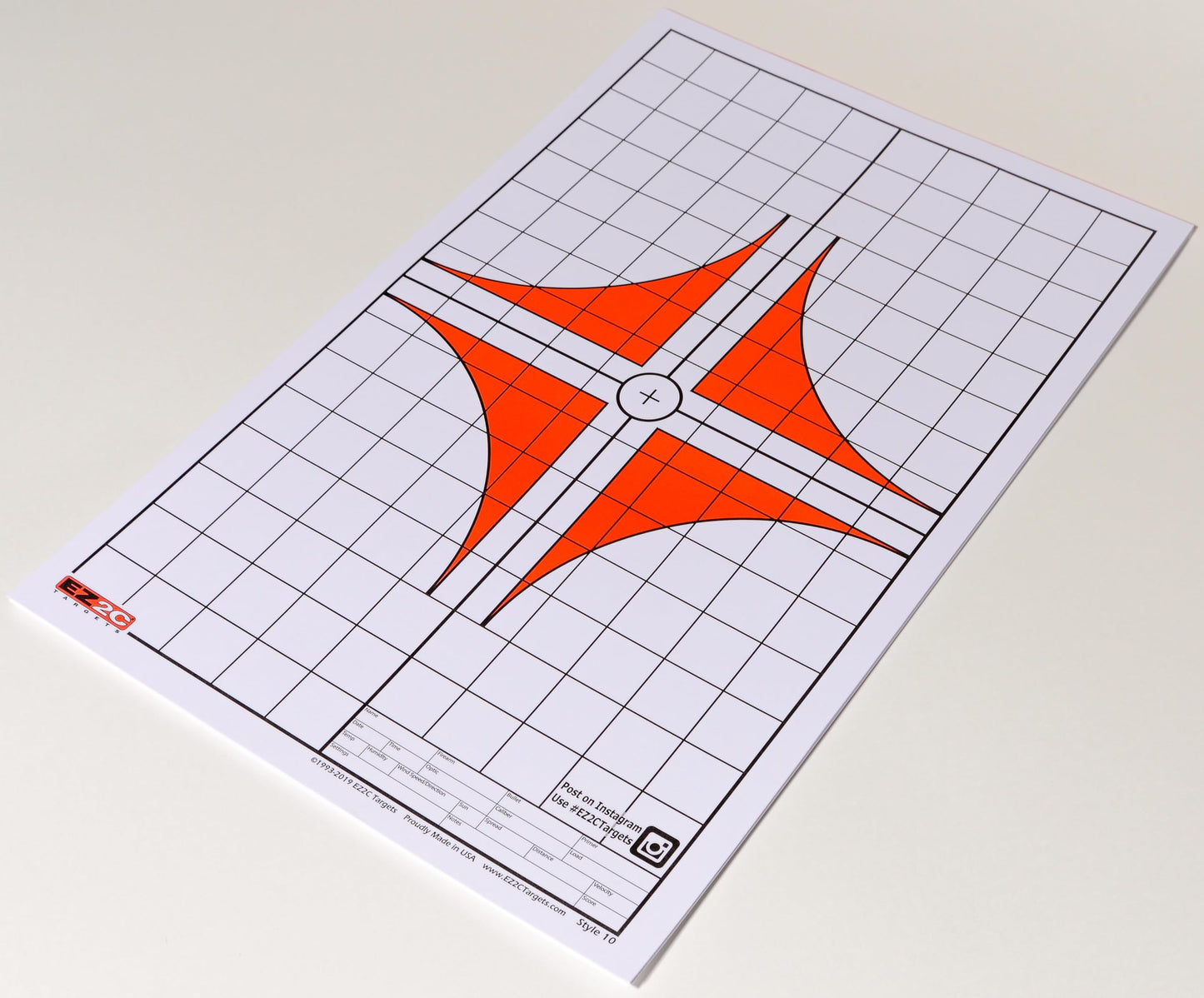 EZ2C Targets #10: Rifle Scope Sight in Paper Target 11”x17” USA MADE