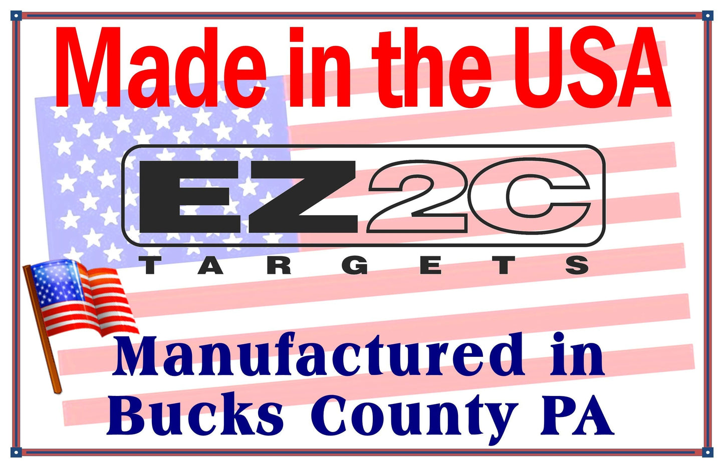 EZ2C Targets #7: Four Bullseye Plus Sight in 11”x17” Made in USA