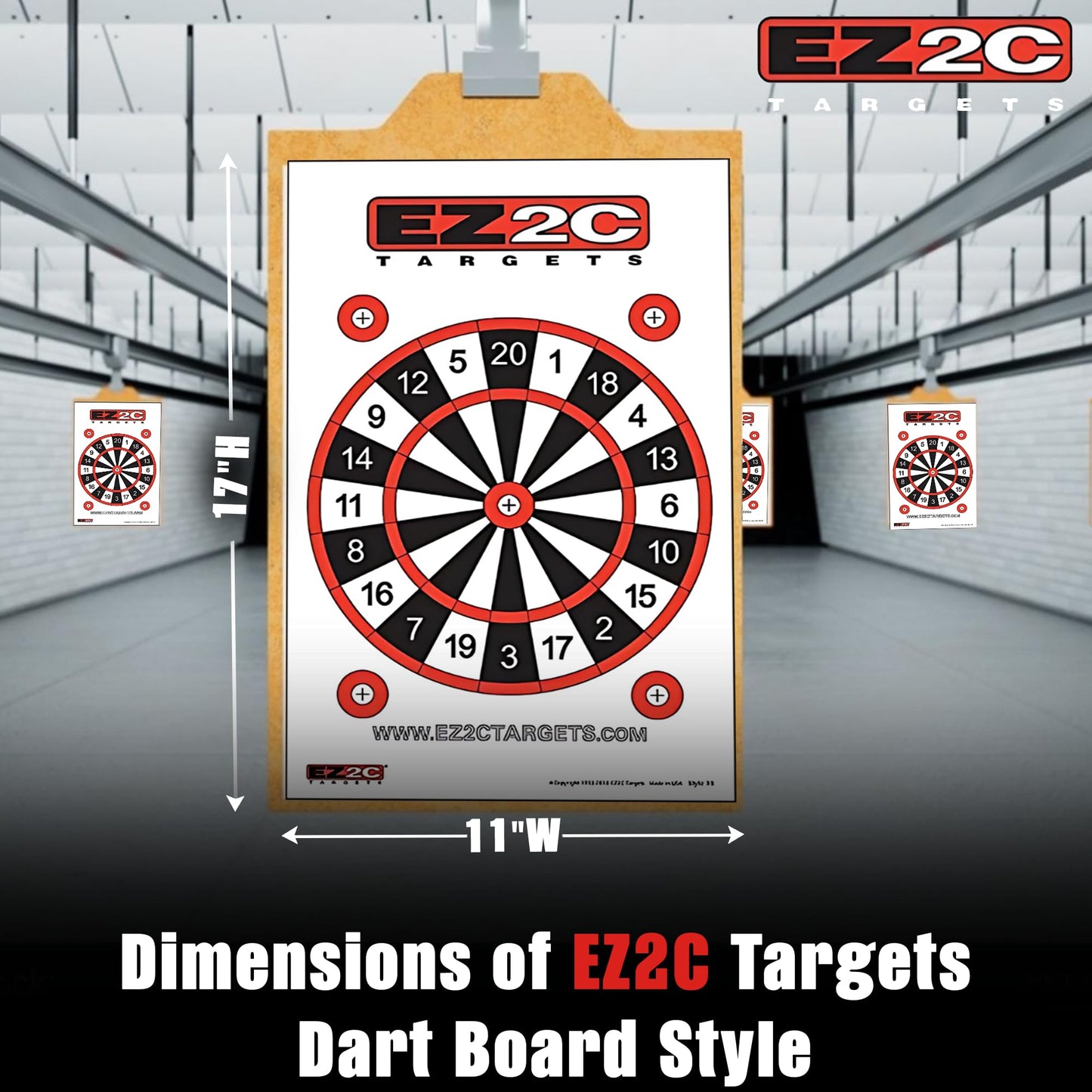 40 EZ2C Targets: Four Fun Game Styles Paper Targets 11"x17" USA MADE