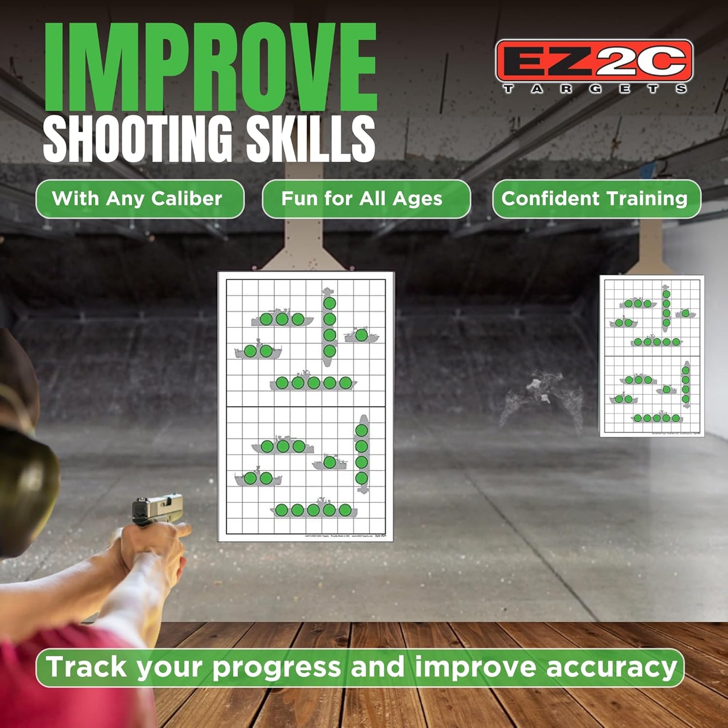 EZ2C Targets 22/RD9: Sink the Boats 11"x17" USA MADE Fun Paper Target