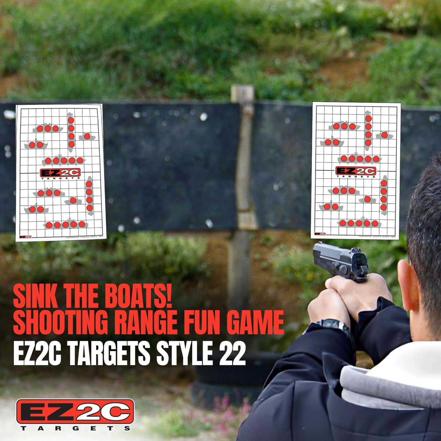40 EZ2C Targets: Four Fun Game Styles Paper Targets 11"x17" USA MADE