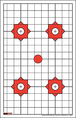 EZ2C Targets #7: Four Bullseye Plus Sight in 11”x17” Made in USA
