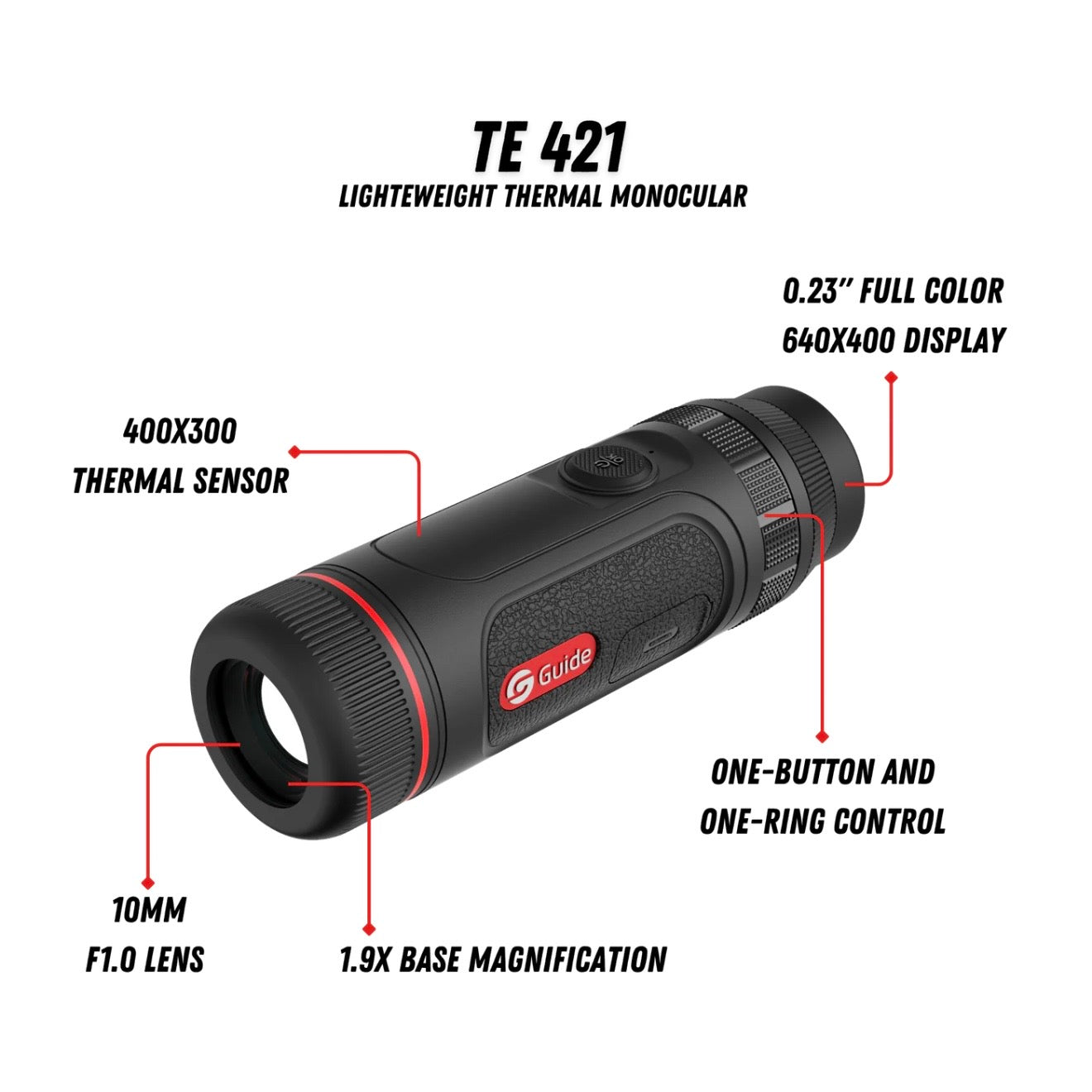 TE421 Thermal Monocular 1.9X 400x300 25mm