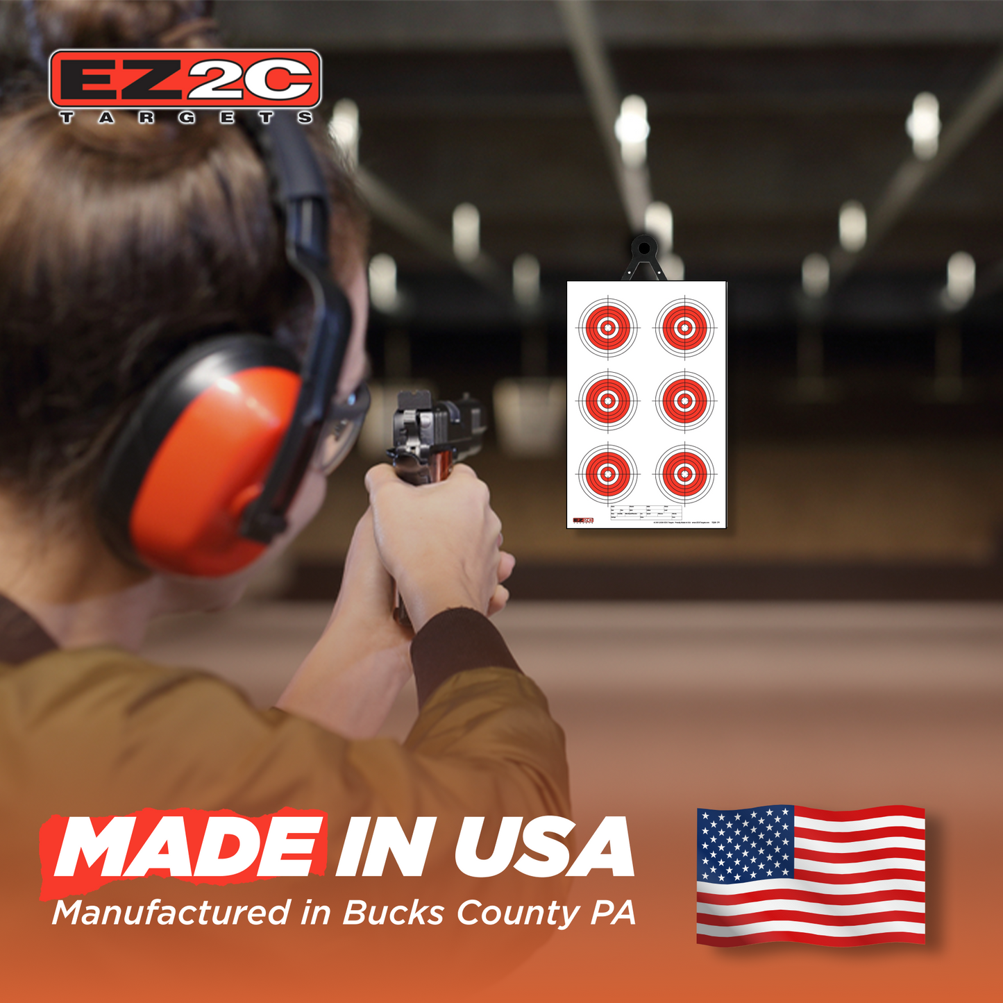 EZ2C Targets #24: Six Bullseye 11"x17" Shooting Paper Target USA MADE