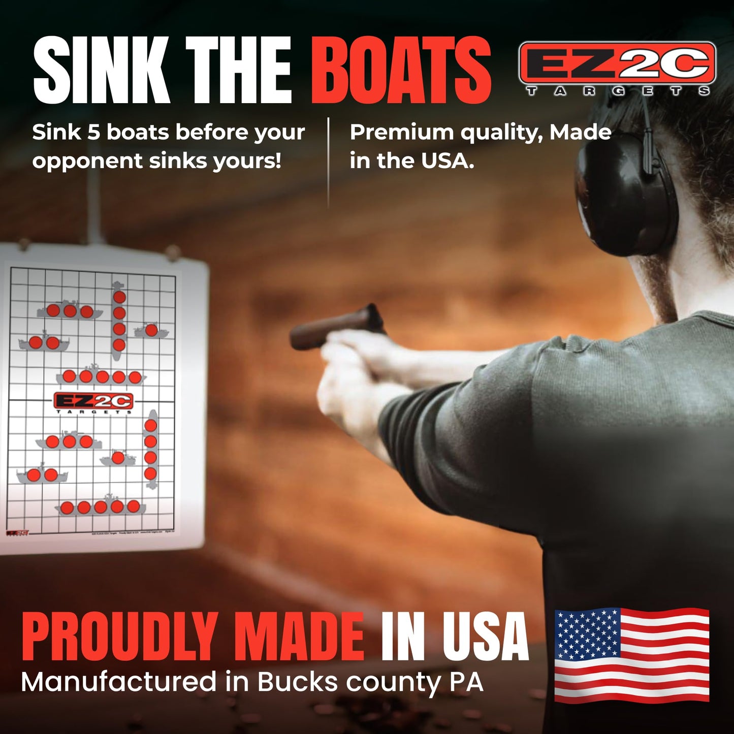 40 EZ2C Targets: Four Fun Game Styles Paper Targets 11"x17" USA MADE