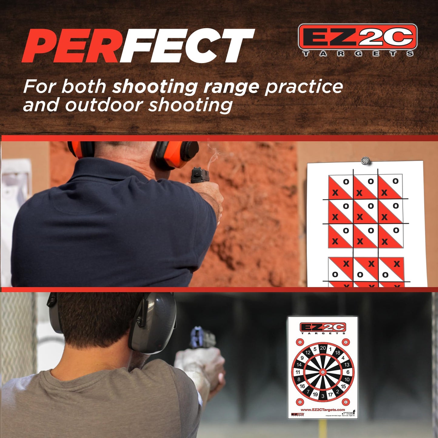 120 EZ2C Targets: 5 Game Style Paper Targets Bundle Pack Fun Games 11"x17" USA Made