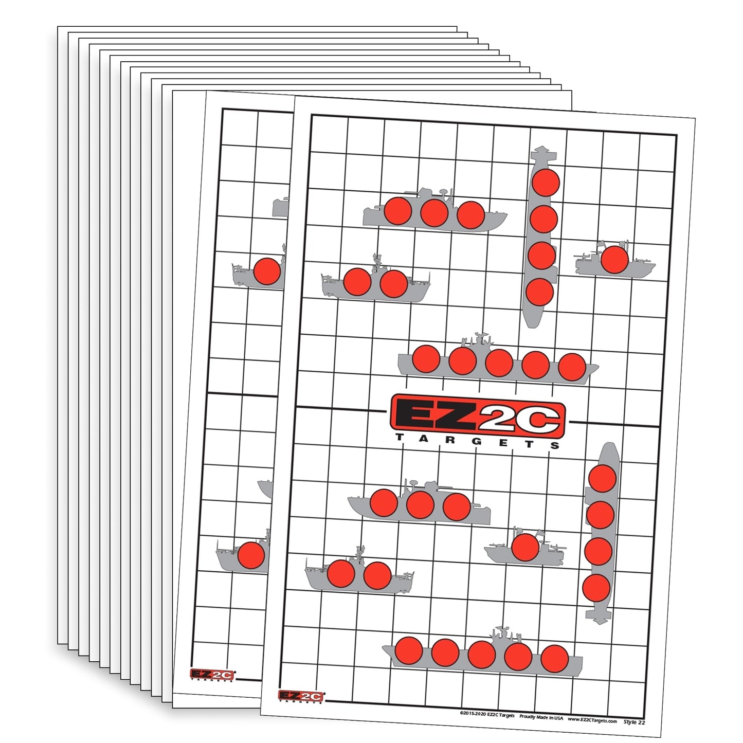 EZ2C Targets 22/RD9: Sink the Boats 11"x17" USA MADE Fun Paper Target