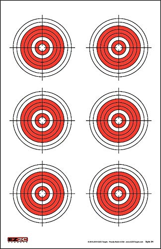 EZ2C Targets #24: Six Bullseye 11"x17" Shooting Paper Target USA MADE