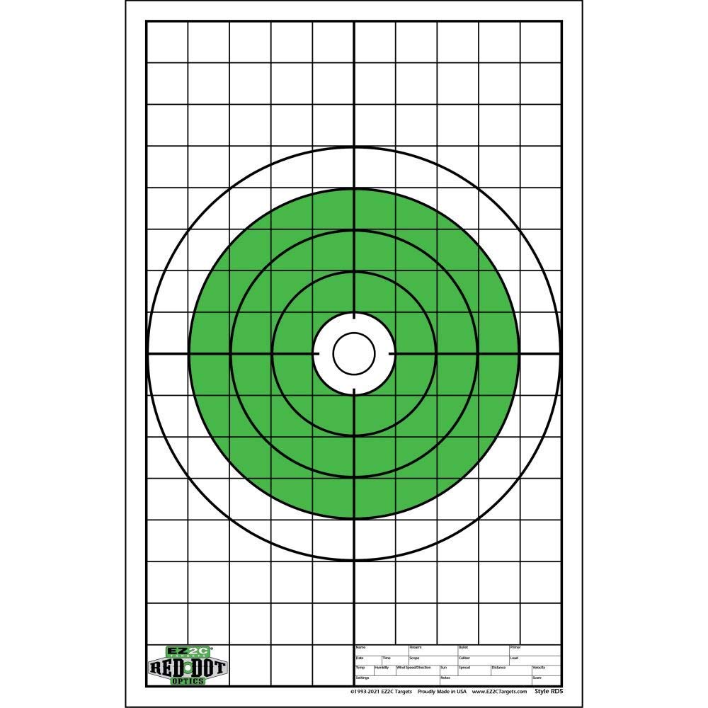 EZ2C Targets RD5: Shooting Paper Targets for Range 11"x17" USA MADE